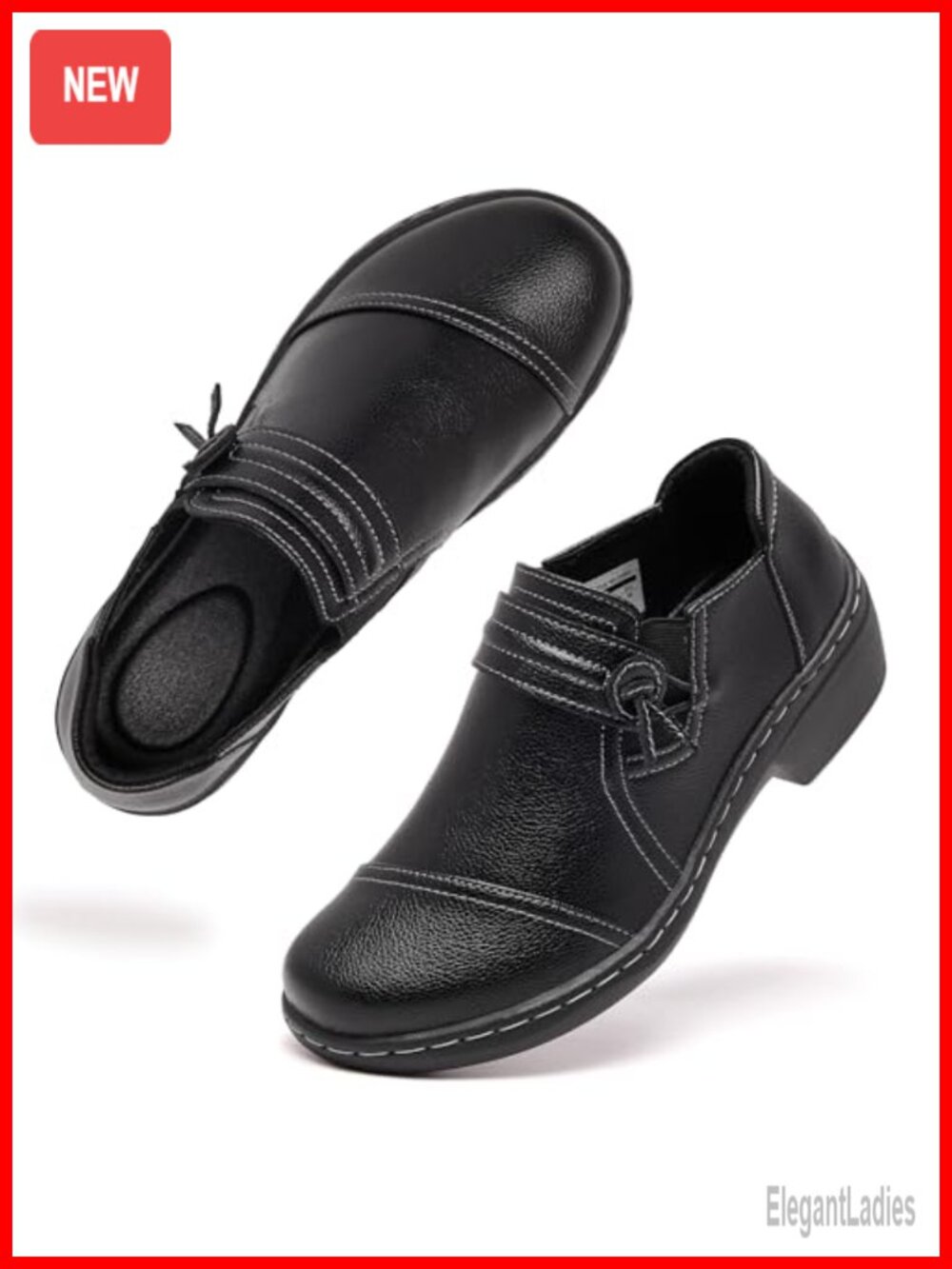 Women's Slip On Loafers Business Casual Vegan Leather Wide Width